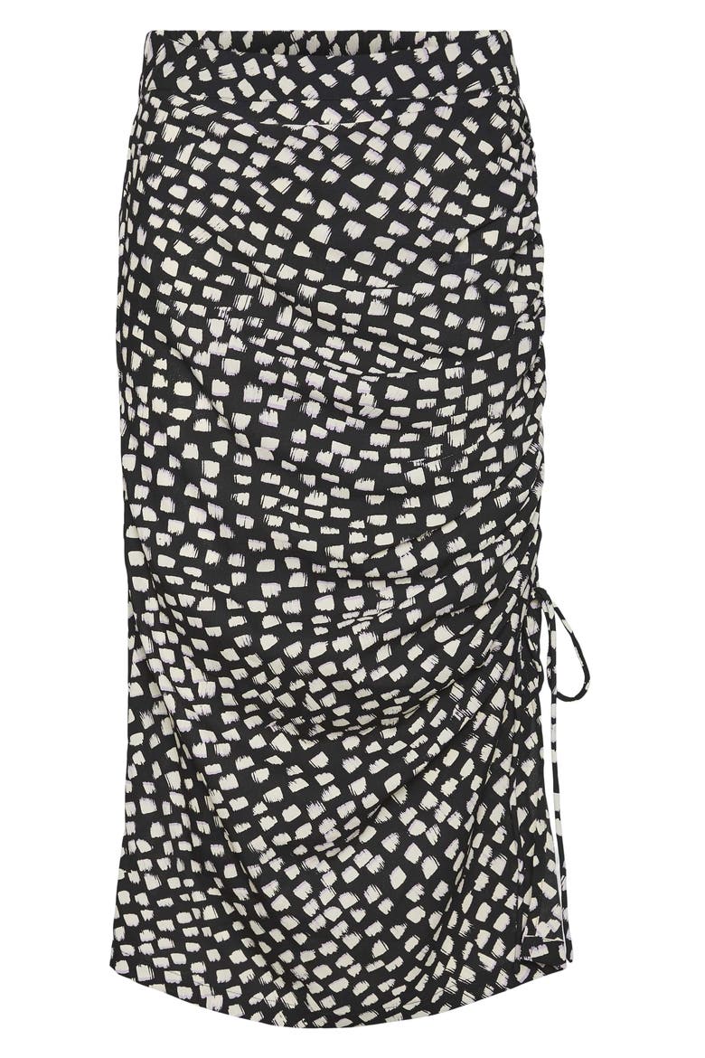 Olga Slit Calf Skirt, Main, color, BLACK