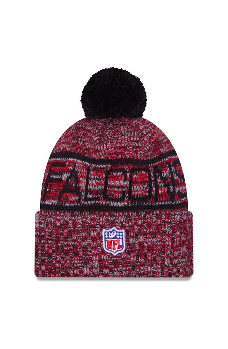 New Era Men's New Era Red Atlanta Falcons 2025 Sideline Cold Weather Cuffed Knit Hat with Pom, Alternate, color, Red