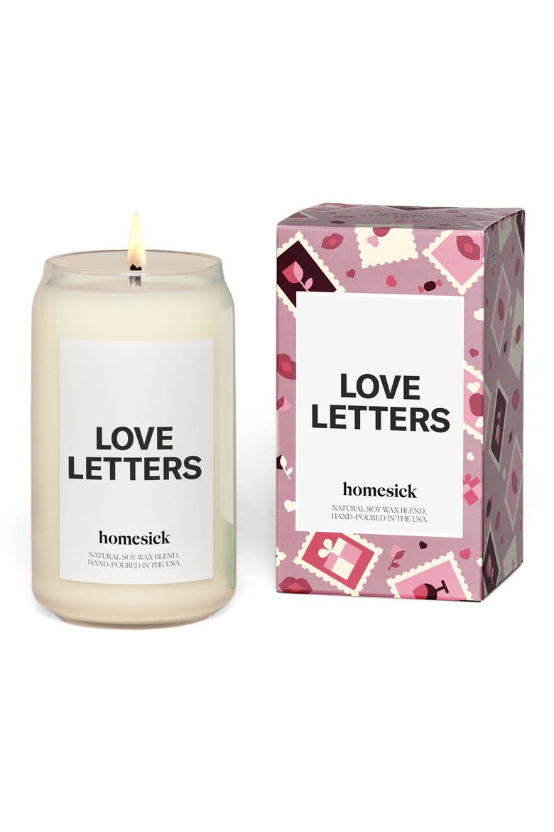 Love Letters Candle, Main, color, WHITE