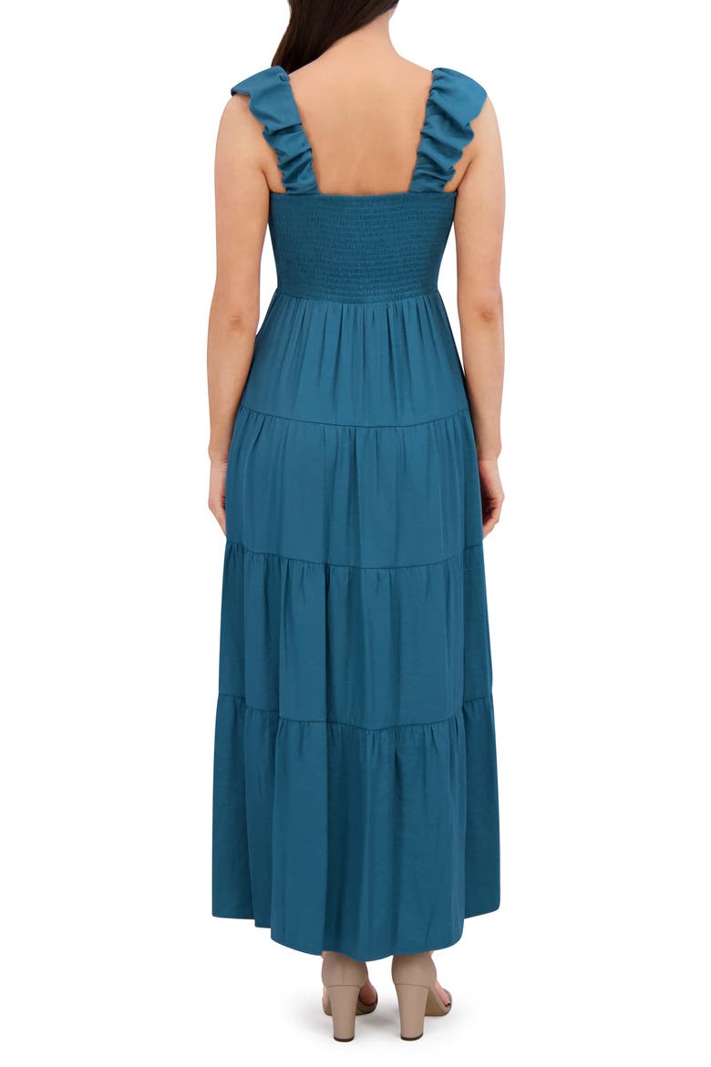 Ruched Fit & Flare Maxi Sundress, Alternate, color, TEAL