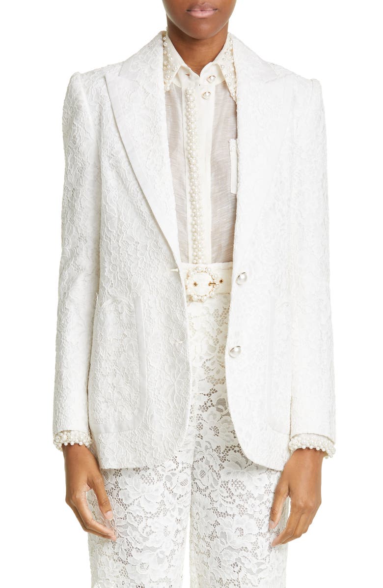 Zimmermann High Tide Guipure Lace Blazer, Main, color,