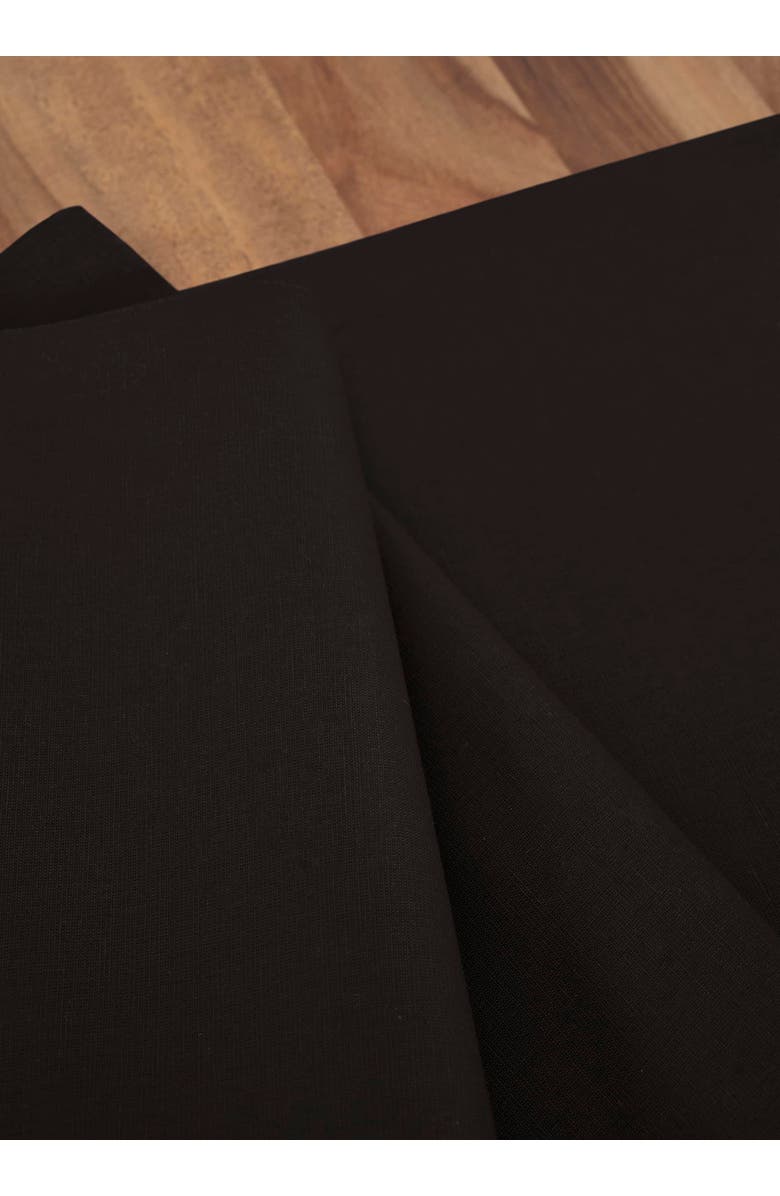 Solino Home Cotton Linen Placemats - Dru, 14" x 19" Inch, Alternate, color, Black