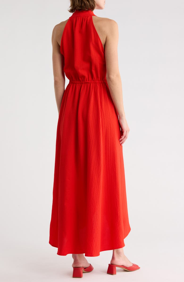 Calvin Klein Ruffle Midi Dress, Alternate, color, Tango