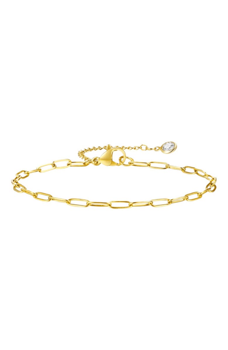 Hollywood Sensation Elegant Gold Paperclip Link Bracelet, Main, color, Gold