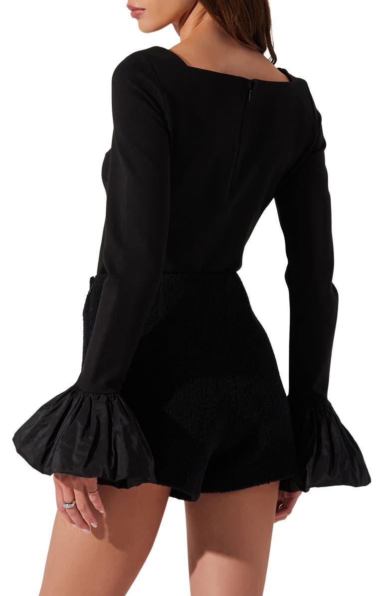 ASTR the Label Genessy Ruffle Cuff Mixed Media Top, Alternate, color,