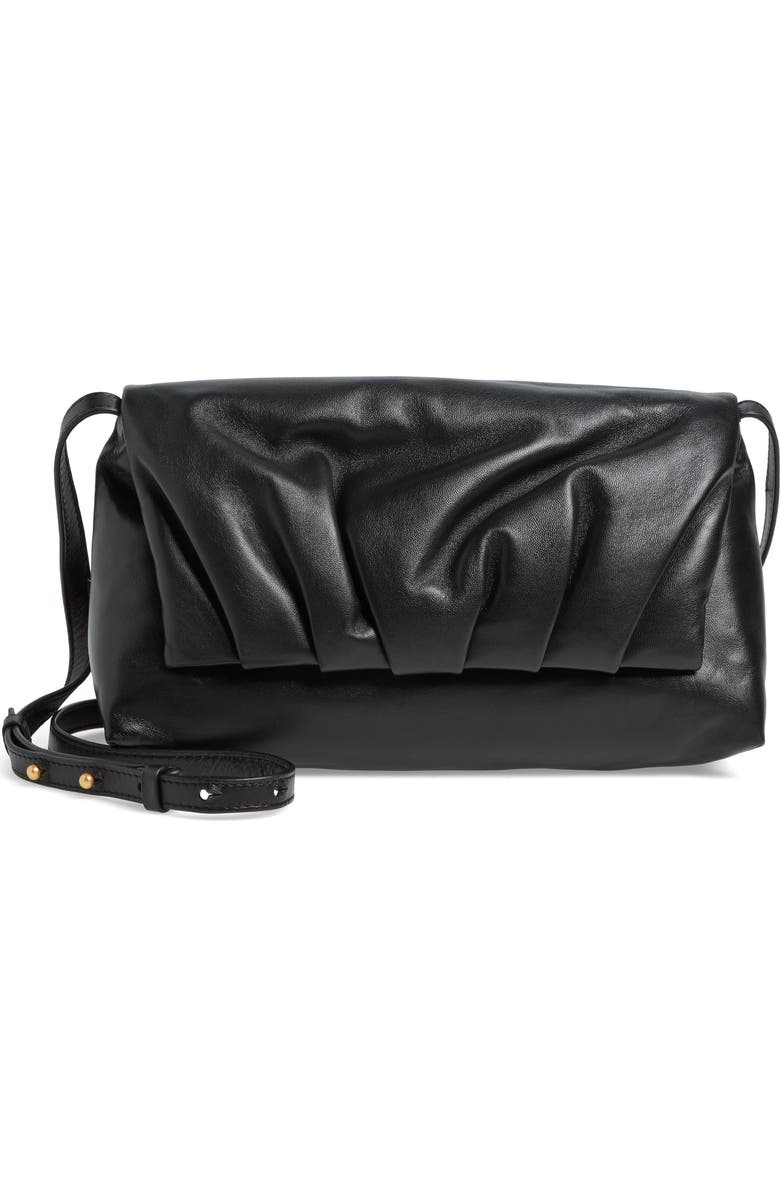 Dries Van Noten Medium Pleated Leather Shoulder Bag, Main, color,