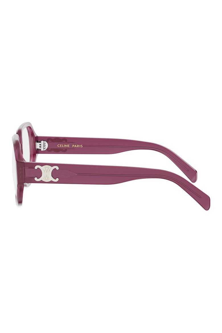 Triomphe 56mm Geometric Eyeglasses, Alternate, color, SHINY BORDEAUX