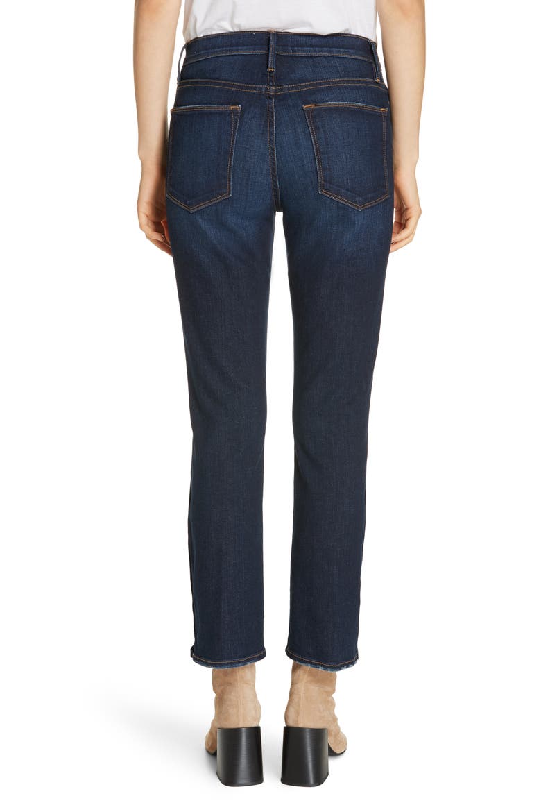 Le High Straight Snap Away Hem Jeans, Alternate, color, MERIBEL