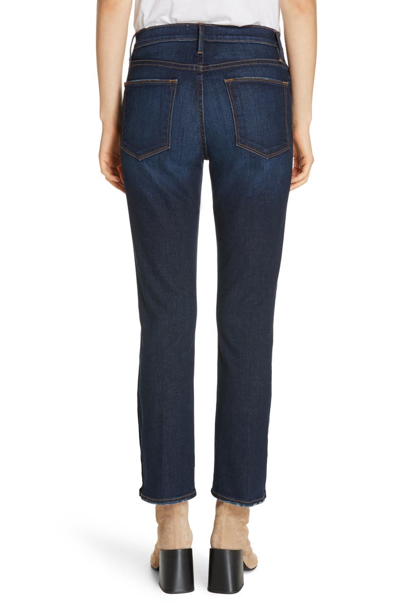 FRAME Le High Straight Snap Away Hem Jeans, Alternate, color, 
