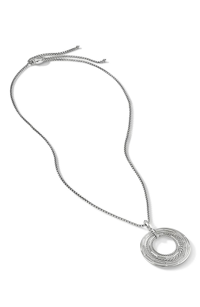 David Yurman Stax Large Pendant Necklace with Diamonds, Alternate, color,