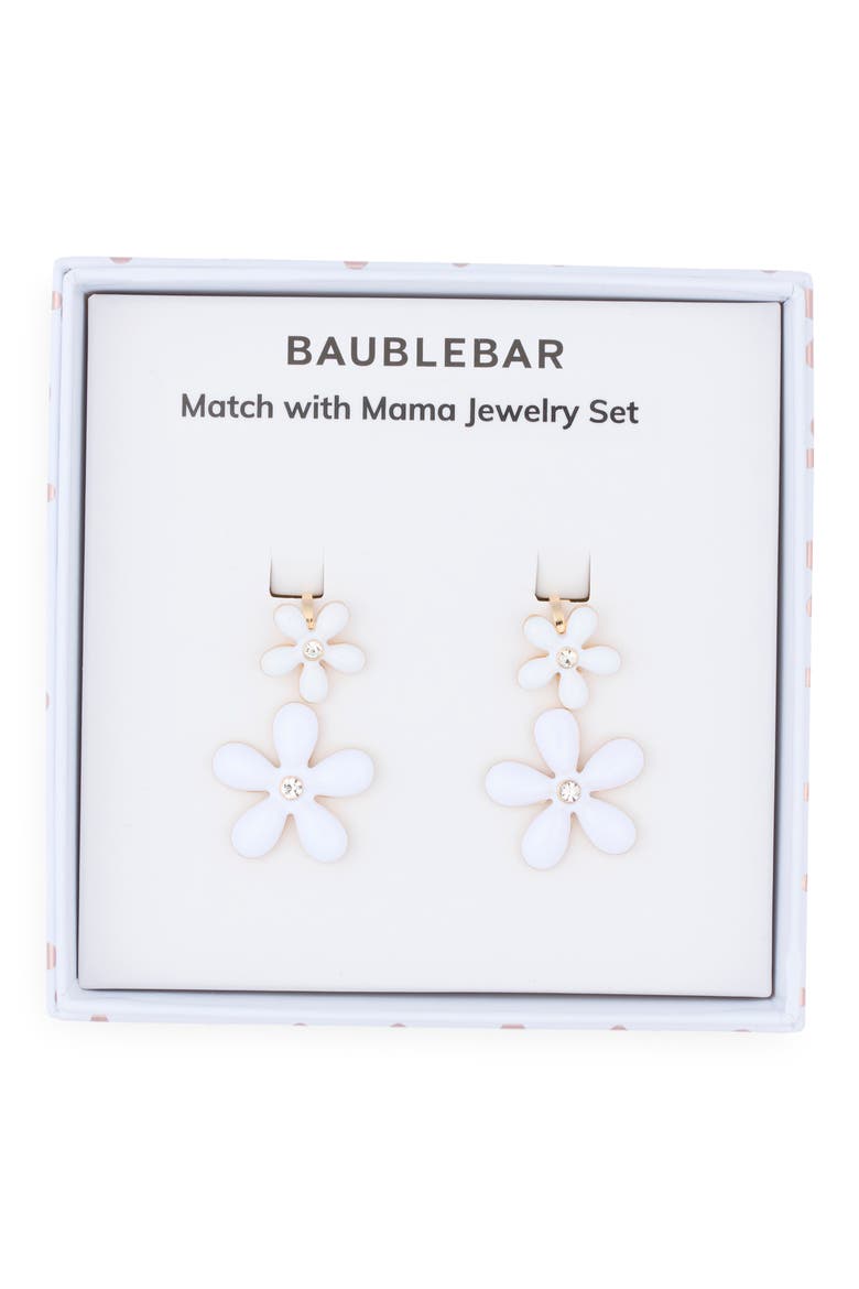 Set of 2 Match with Mama Stud Earrings, Main, color, WHITE