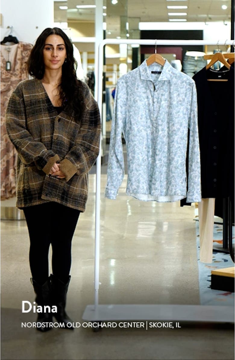 Floral Stretch Button-Up Shirt, sales video thumbnail