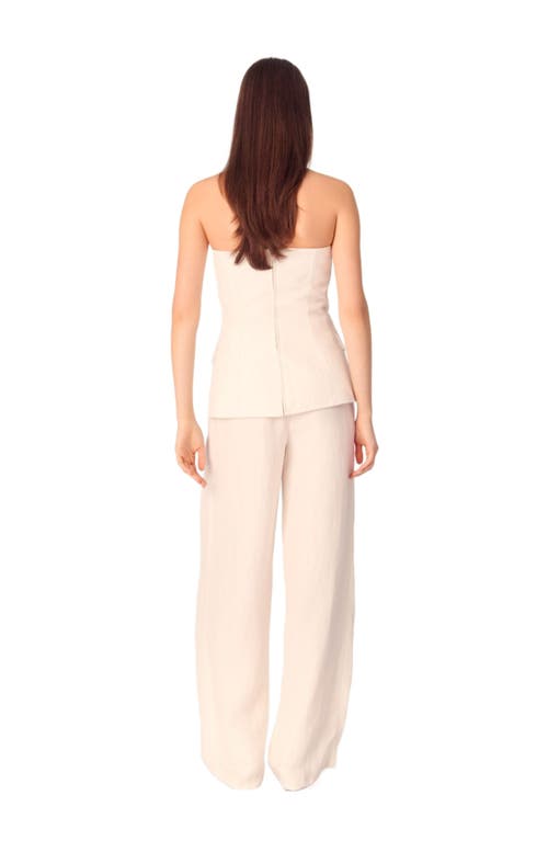 Maje Livalu Strapless Linen-blend Top In Ecru