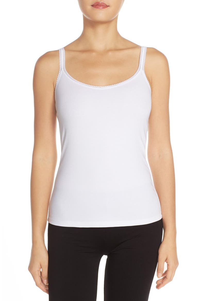 Reversible Stretch Cotton Camisole, Main, color, WHITE