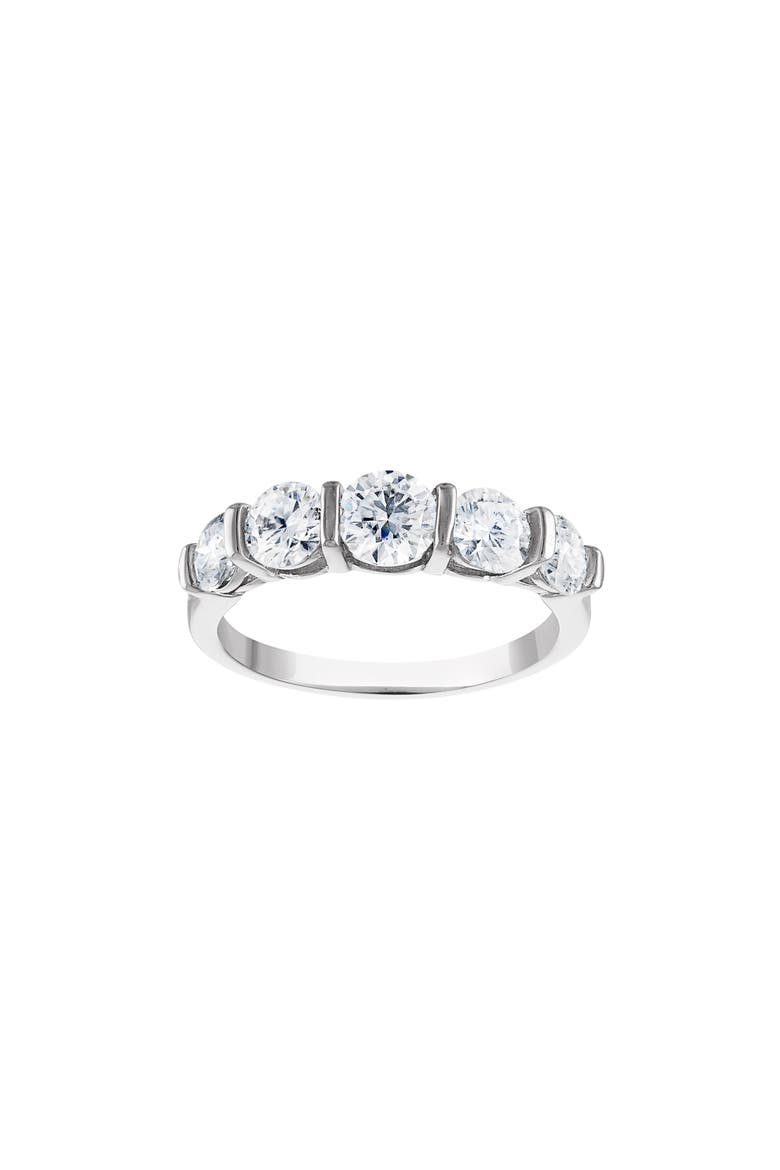 Sterling Silver Lab Created Moissanite Ring, Main, color, WHITE