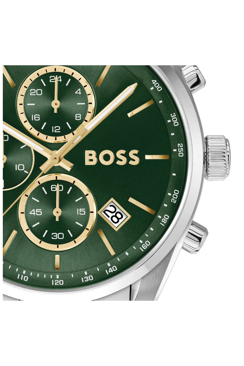 Grand Prix Chronograph Bracelet Watch, 44.5mm, Alternate, color, GREEN