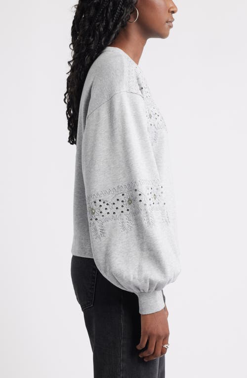 Treasure & Bond Sequin Embroidered Sweatshirt In Gray