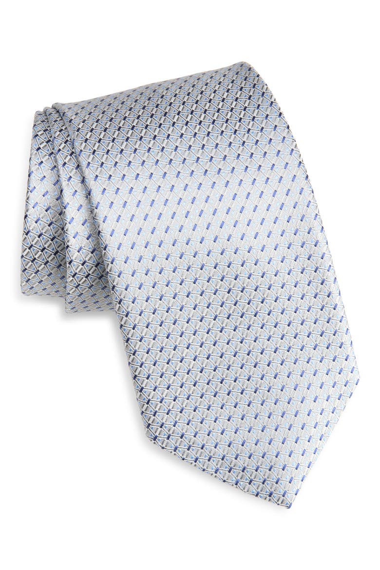Neat Silk Tie, Main, color, GRAY
