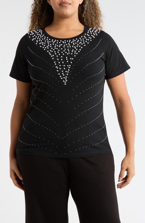 Odelia Embellished T-Shirt (Plus)