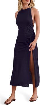ViX Paula Hermanny Getty Ruched Cover-Up Maxi Dress