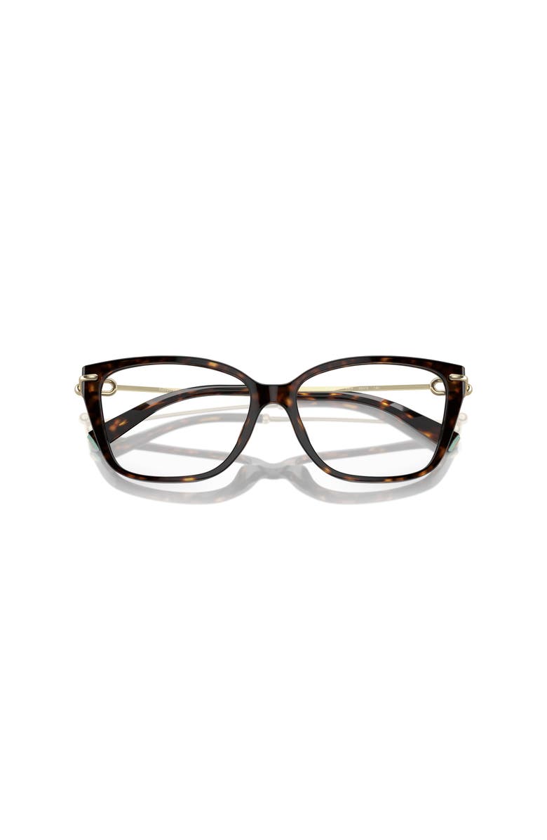 Tiffany & Co. 53mm Rectangle optical glasses, Alternate, color, Tortoise
