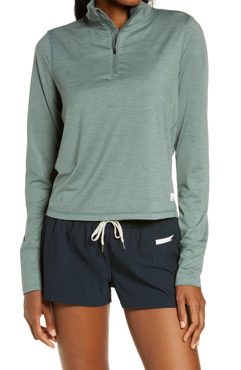 Vuori Crescent Performance Half-Zip Crop Pullover, Main, color, 
