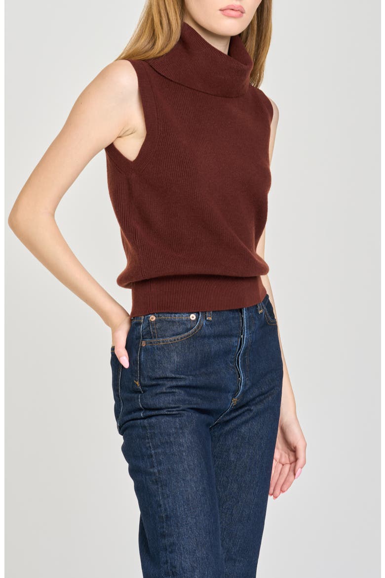 Elodie Cowl Neck Sleeveless Sweater, Alternate, color, BURGUNDY