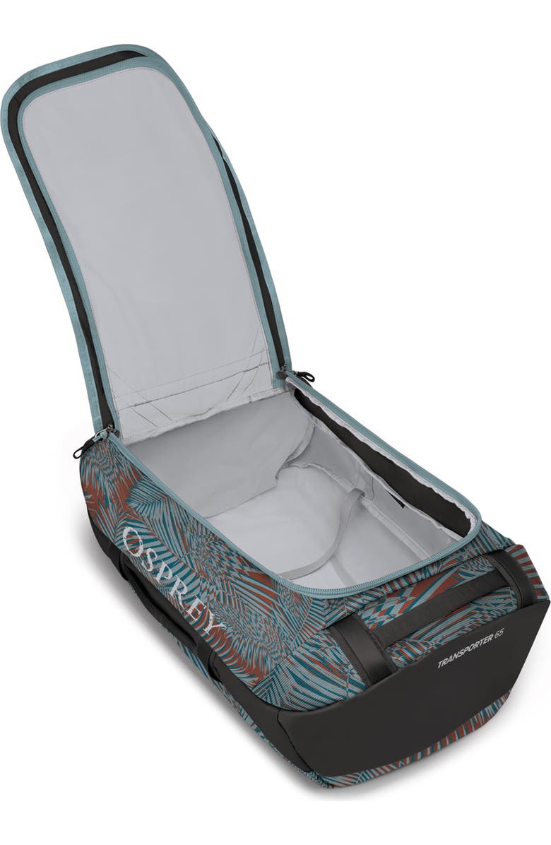 Osprey Transporter<sup>®</sup> 65-Liter Water Resistant Duffle Backpack, Alternate, color, Palm Leaf Glitch Print