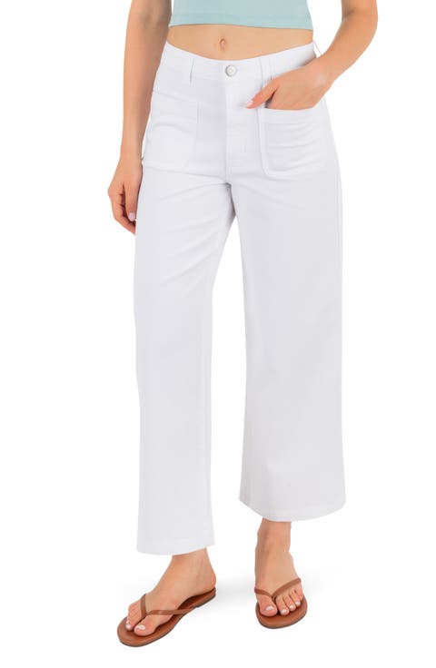 Horizon Patch Pocket Ankle Wide Leg Twill Pants
