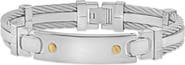 Bliss Diamond Men's Steel Two Tone Double Wire 12mm Link 8 " Bracelet