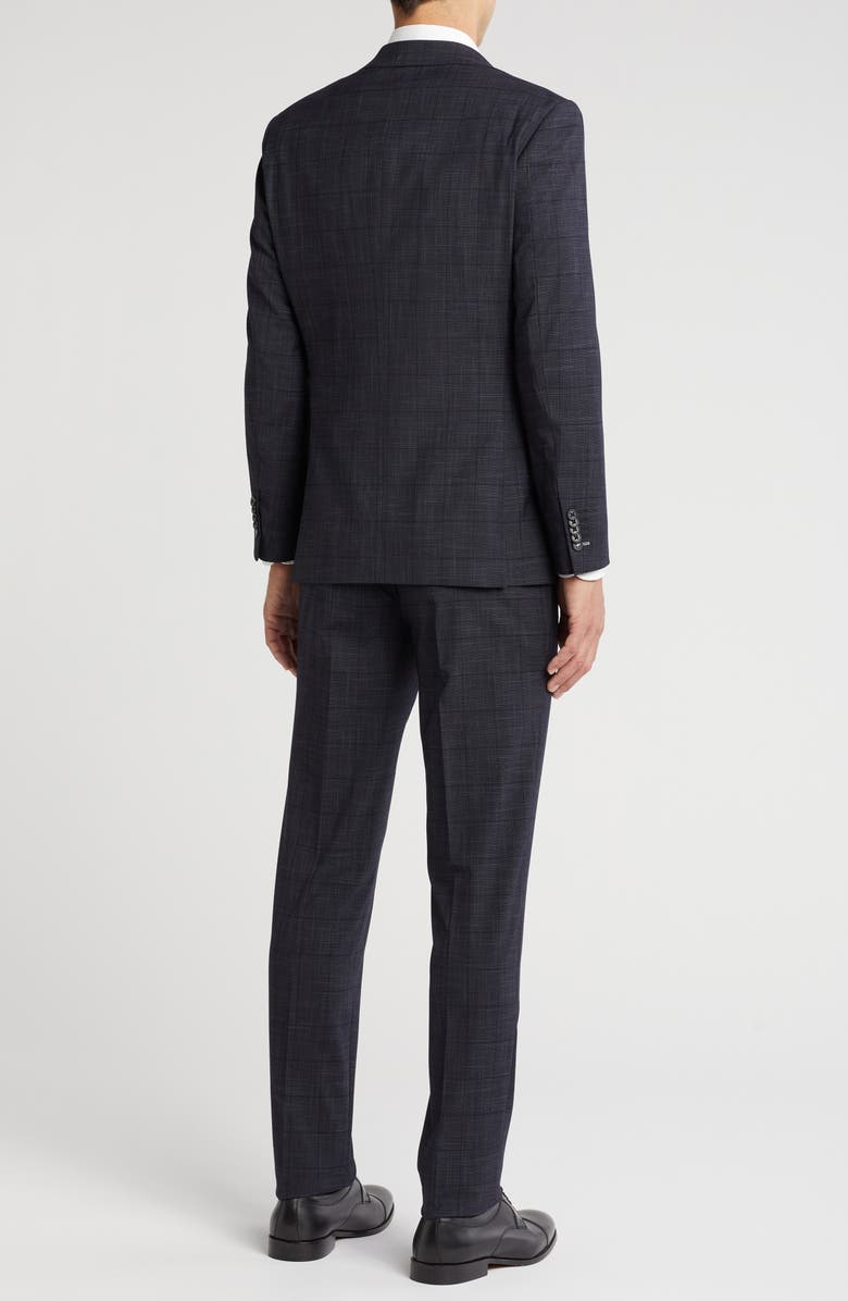 Plaid Trim Fit Notch Lapel Two-Piece Suit