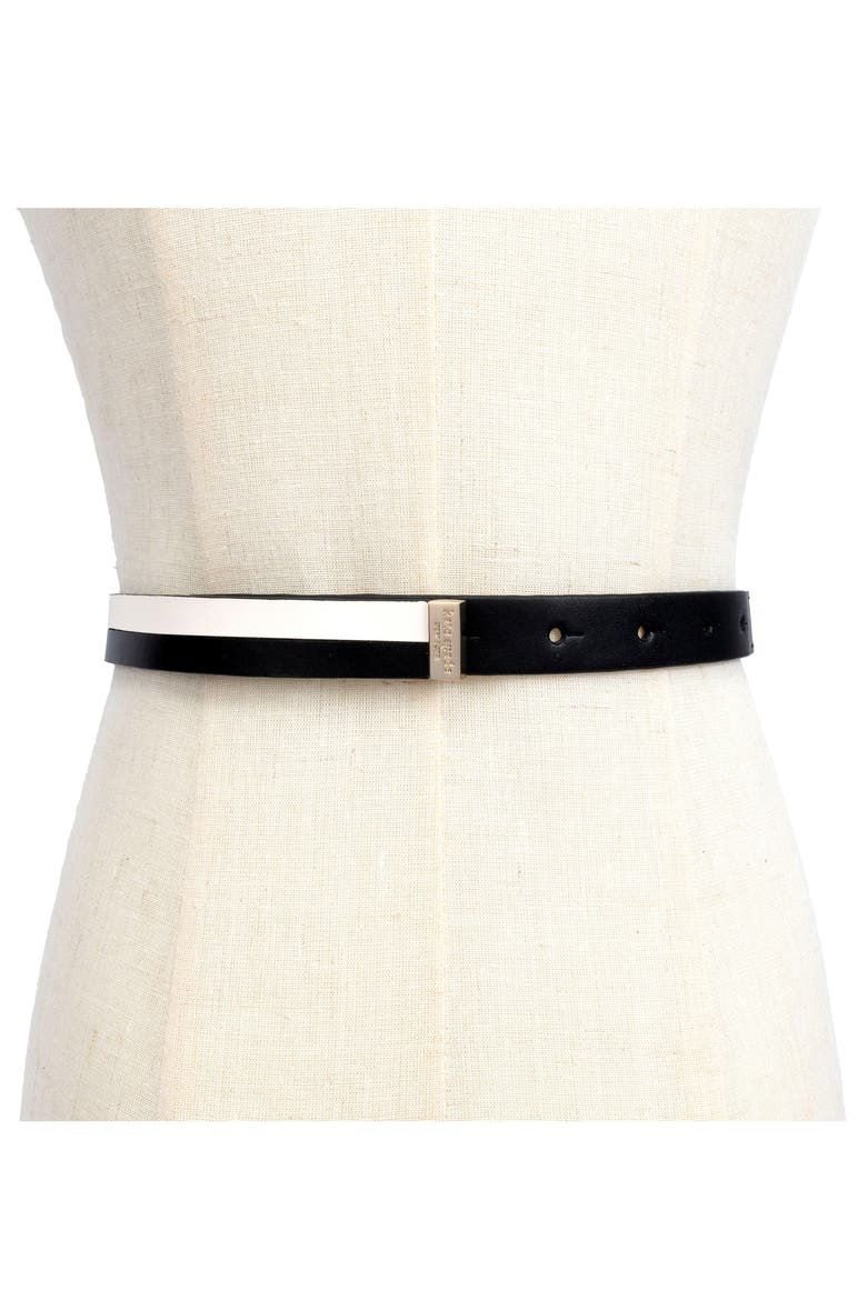 two-tone bow belt, Alternate, color, BLACK / CREAM