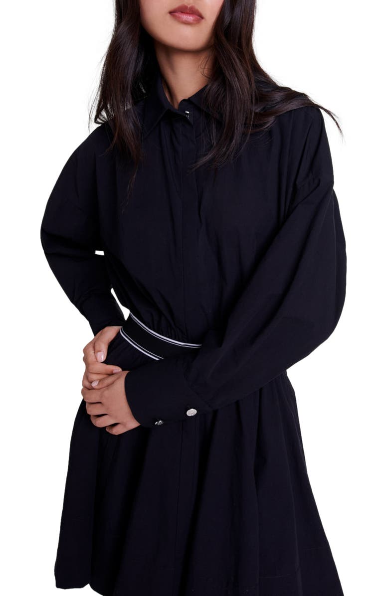 maje Short elasticated shirt dress, Alternate, color,