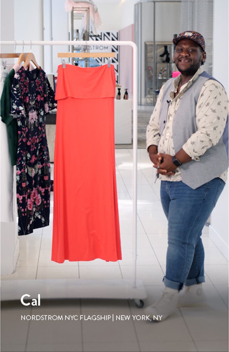 Strapless Overlay Slit Dress, sales video thumbnail