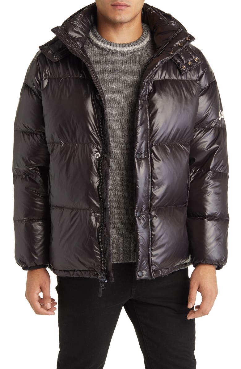 Schott NYC Hooded Down Jacket, Main, color, 