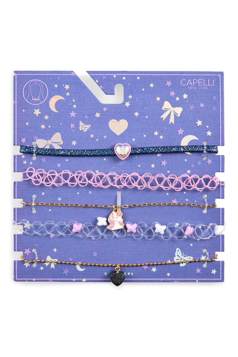Kids' 5-Piece Choker Set, Main, color, PURPLE MULTI
