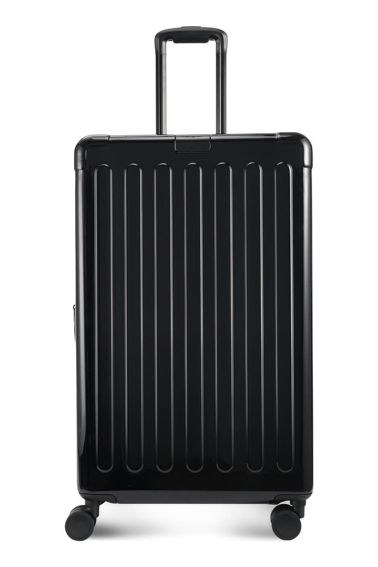Nostos Glossy Large Spinner Suitcase, Main, color, NOCTURNE