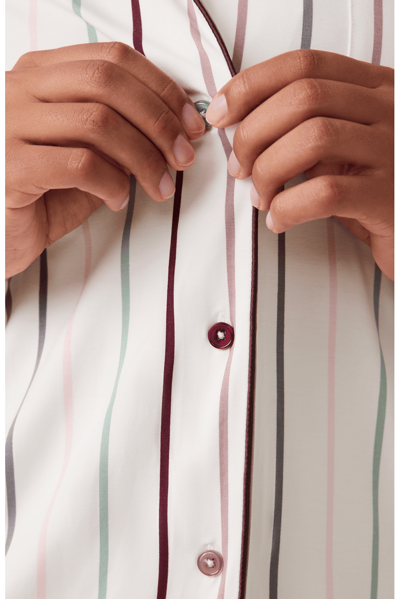 Clea Classic Long Sleeve Maternity & Nursing Pajama, Alternate, color, Classic Stripe