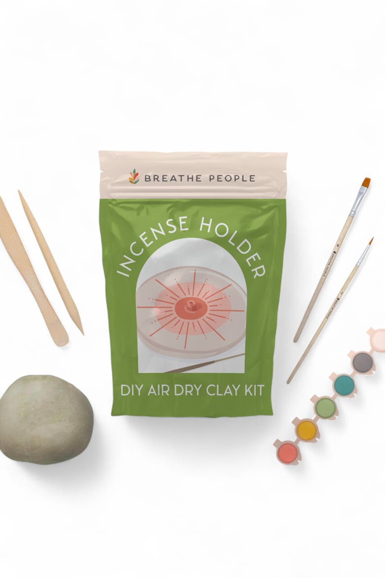 DIY Air Dry Clay Kit- Make Your Own Hanging Planter, Main, color, Incense Holder