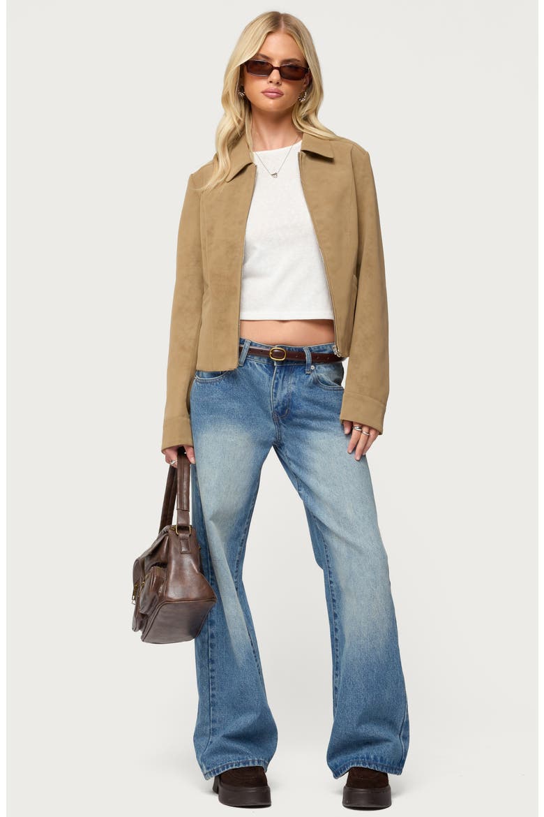 Cozette Faux Leather Jacket, Alternate, color, TAN