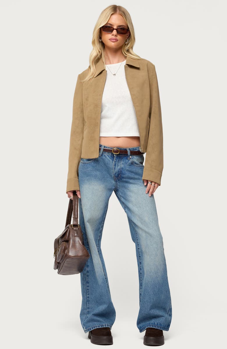 EDIKTED Cozette Faux Leather Jacket, Alternate, color, Tan