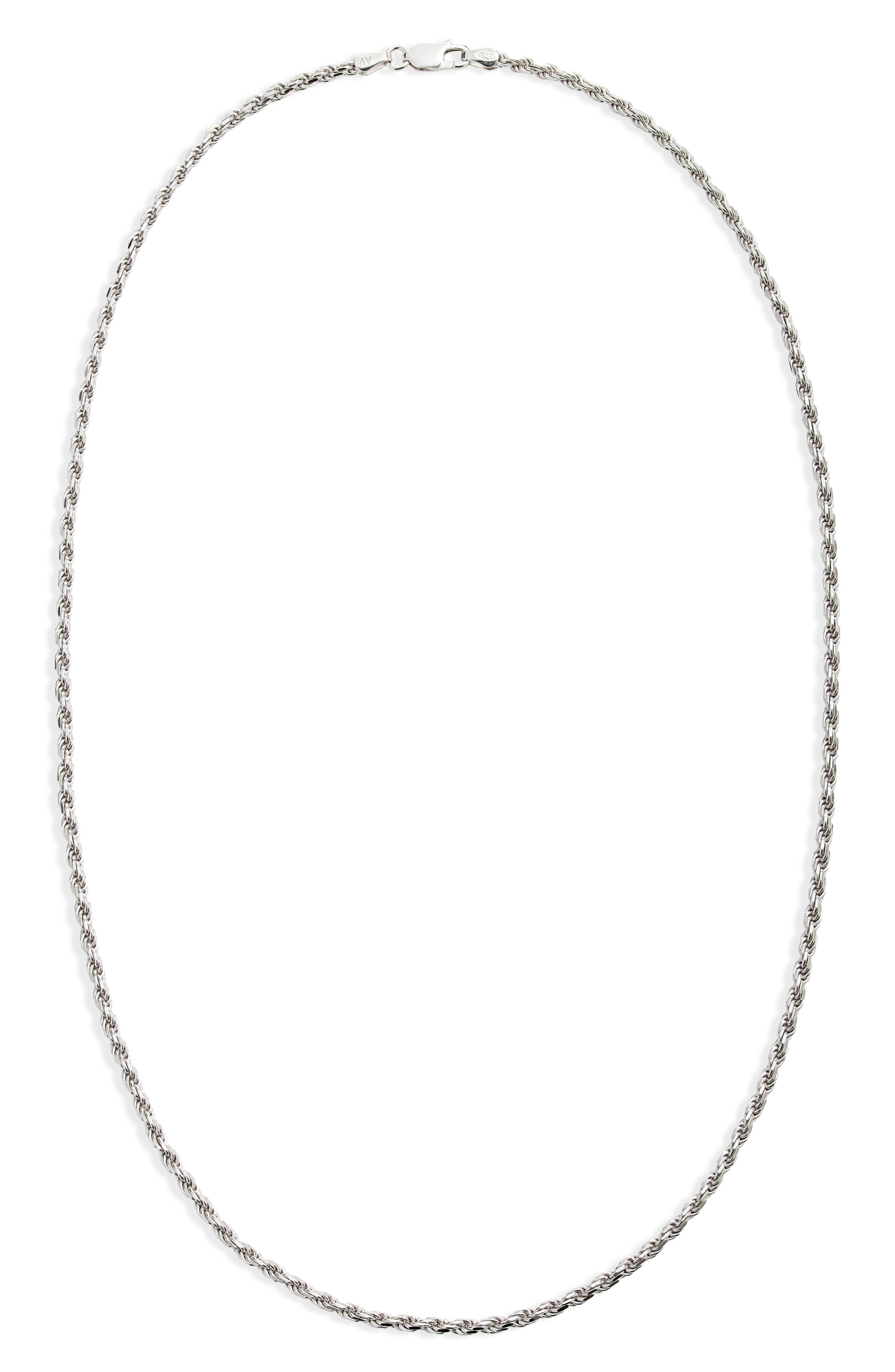 Argento Vivo Sterling Silver Men's Rope Chain Necklace (Men) | Nordstrom