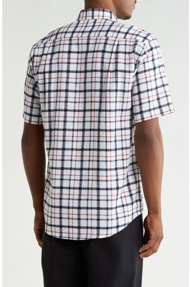 Glover Short Sleeve Linen & Cotton Blend Button-Up Shirt, Alternate, color, BROOK BLUE