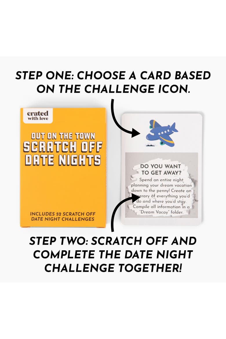 Out On The Town Scratch Off Date Night Challenges, Alternate, color, Multicolored