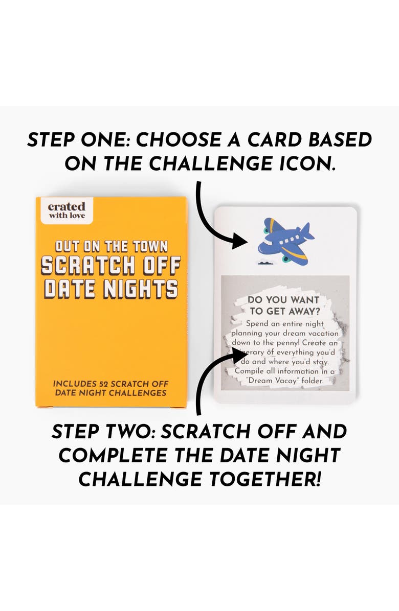 Crated with Love Out On The Town Scratch Off Date Night Challenges, Alternate, color, Multicolored