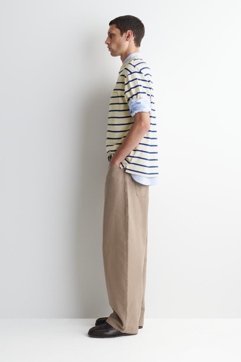Mallow Relaxed-fit Barrel-leg Jeans, Alternate, color, BEIGE