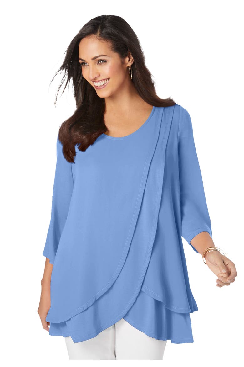 Double-Layer High-Low Tunic, Main, color, FRENCH BLUE