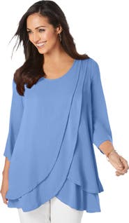 Jessica London Double-Layer High-Low Tunic