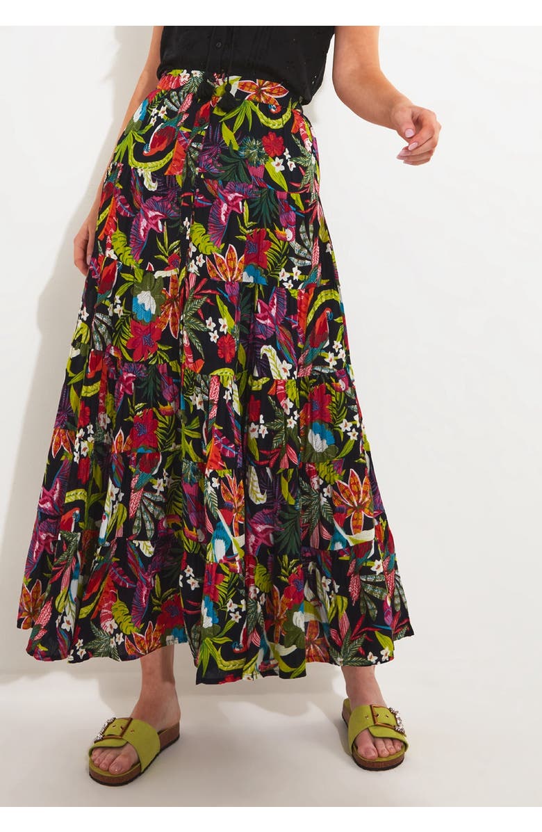 Joe Browns Tiered Maxi Skirt, Alternate, color, Multi Tropical