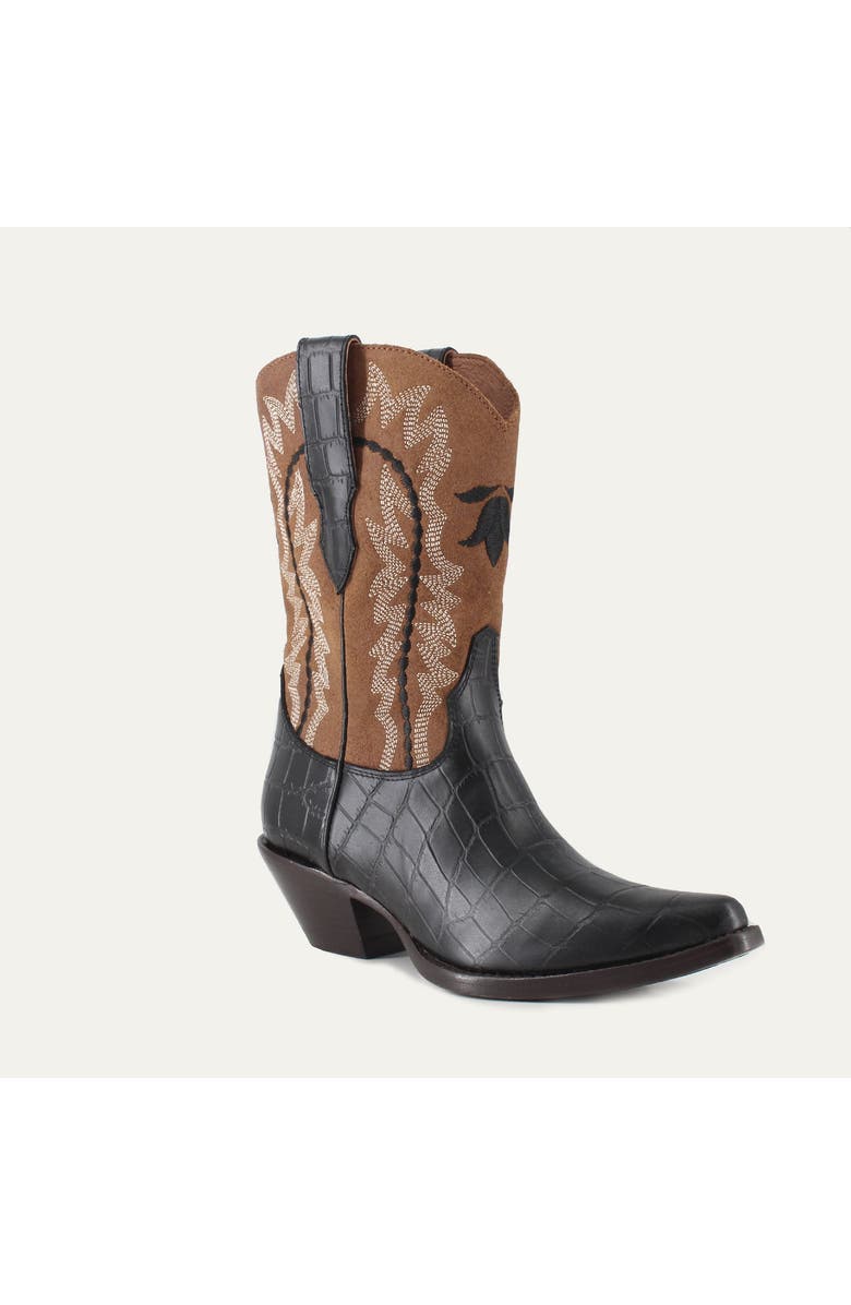 Buck & Brana Bianca Leather Boots, Alternate, color, Black